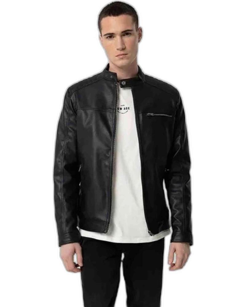 TIFFOSI CHAQUETA DE MOTORISTA NEGRA PARA HOMBRE TIFFOSI NEGRO