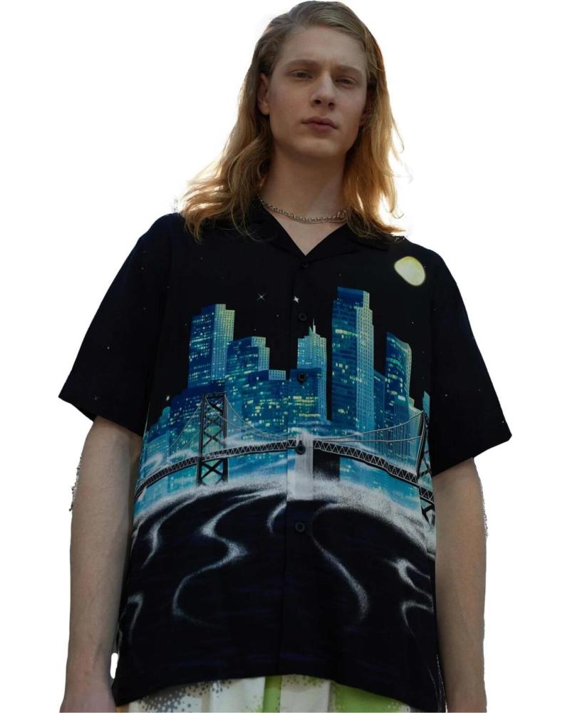 HUF CAMISA ESTAMPADA HUF SKYLINE NEGRA PARA HOMBRE NEGRO