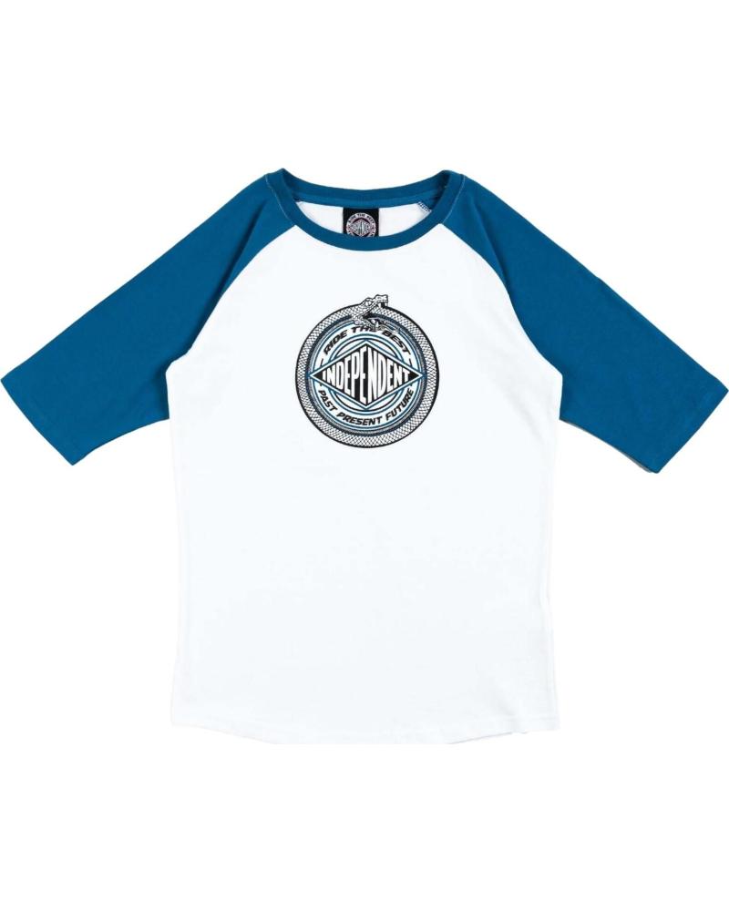 INDEPENDENT CAMISETA RAGLÁN DE MANGA LARGA INDEPENDENT PARA NIÑOS UNISEX BLANCO