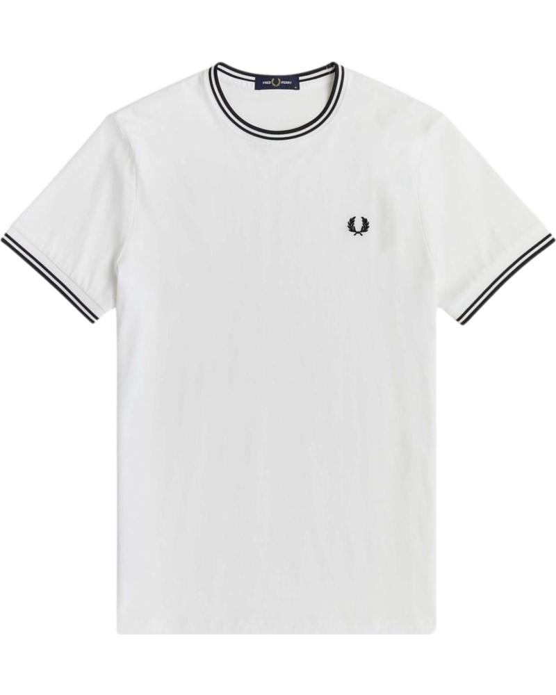 FRED PERRY CAMISETA RINGER CON LOGO BORDADO BLANCO