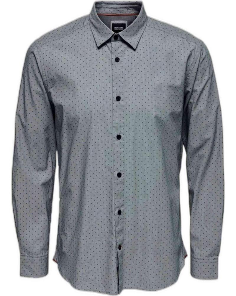 ONLY CAMISA DE MANGA LARGA PARA HOMBRE ONLY SONS AZUL