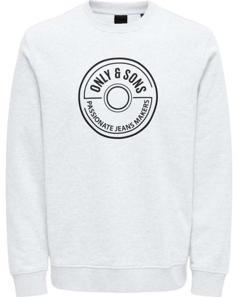 ONLY SUDADERA ONLY & SONS PARA HOMBRE DE ALGODÓN EN BLANCO BLANCO