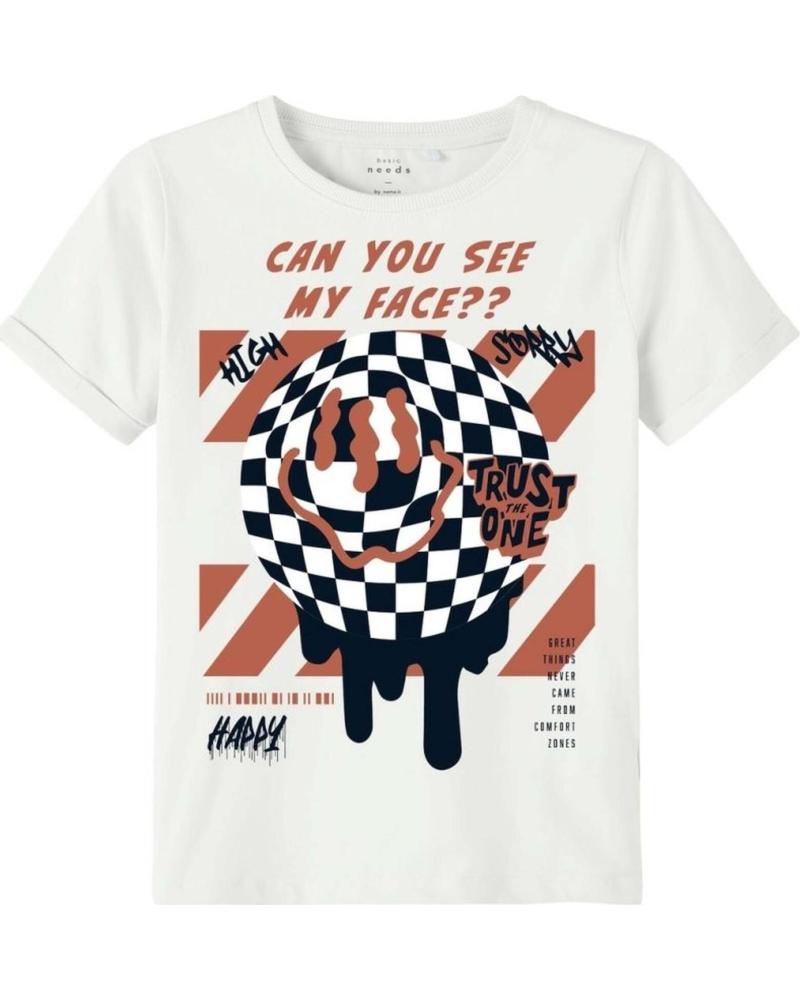 NAME IT CAMISETA DE MANGA CORTA CON ESTAMPADO DE CARA SONRIENTE PARA NIÑOS NAME IT BLANCO