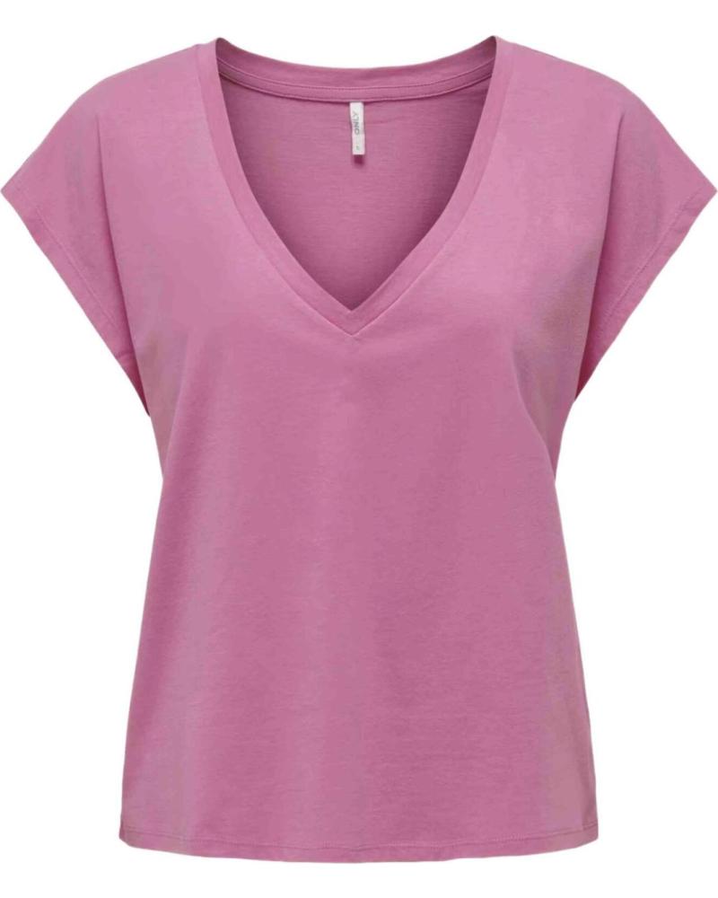 ONLY BLUSA DE MUJER ONLY ROSA DE MANGA CORTA ROSA