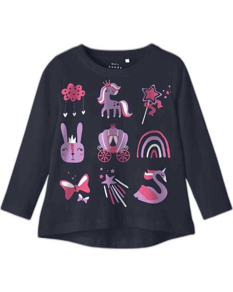 NAME IT CAMISETA DE MANGA LARGA NAME IT CON ESTAMPADO DE UNICORNIOS Y CONEJOS PARA NIÑA AZUL