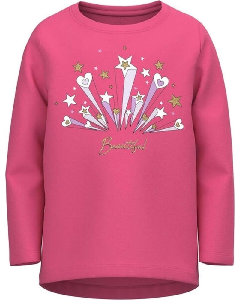 NAME IT SUDADERA NAME IT PARA NIÑAS ROSA CON ESTAMPADO DE ESTRELLAS Y CORAZONES ROSA