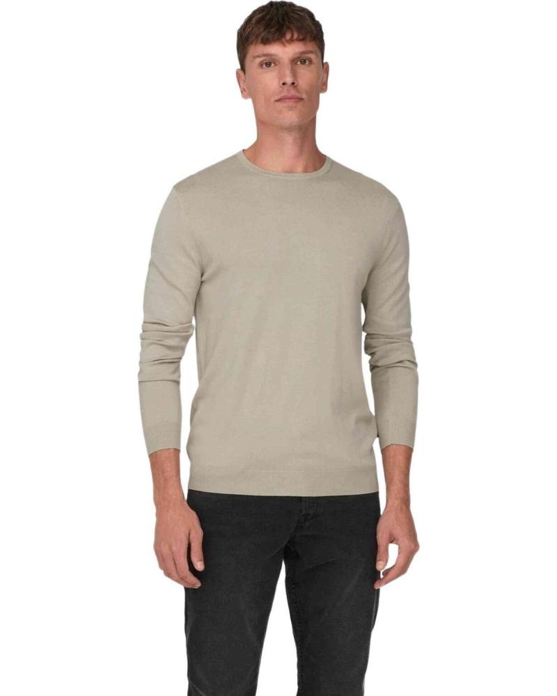 ONLY SUDADERA SONS DE PUNTO FINO BEIGE