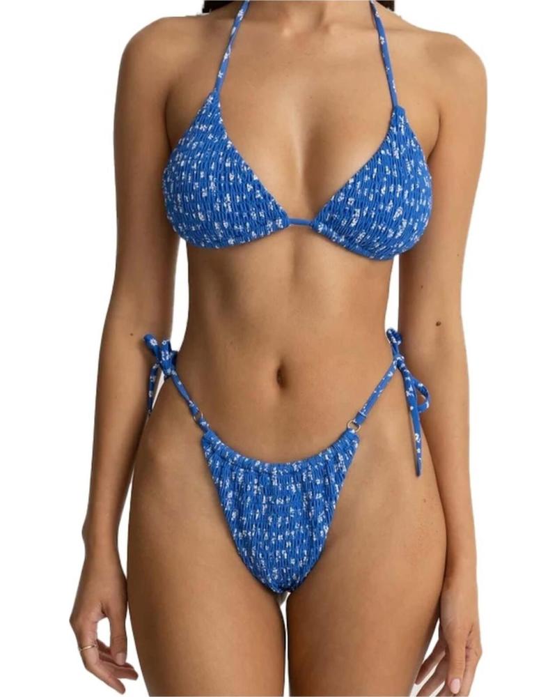 RHYTHM BIKINI RHYTHM ESTAMPADO AZUL CON TIRAS AJUSTABLES AZUL