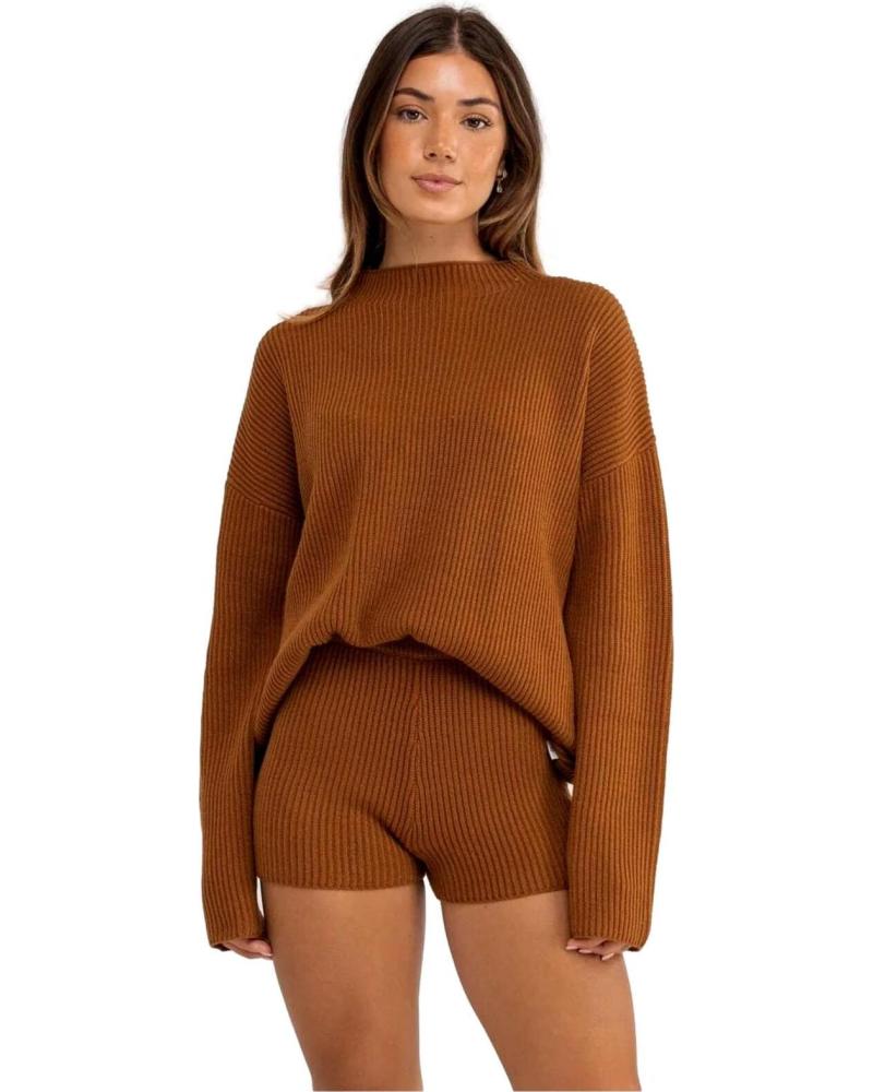 RHYTHM SUDADERA DE PUNTO RHYTHM PARA MUJER, COLOR MARRÓN MARRON