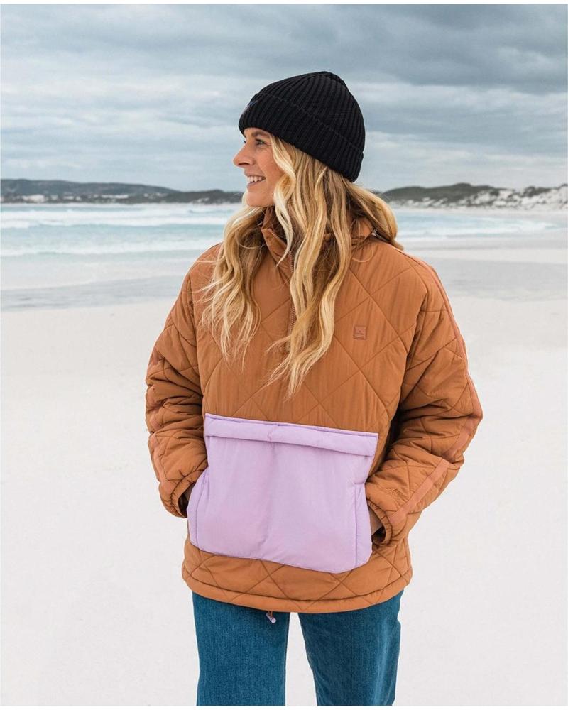 RIP CURL CHAQUETA ACOLCHADA DE FORRO POLAR RIP CURL PARA MUJER MARRON