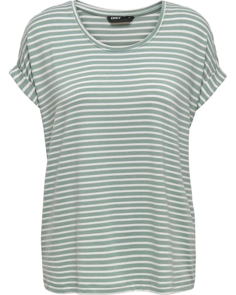 ONLY CAMISETA A RAYAS MANGA CORTA ONLY VERDE