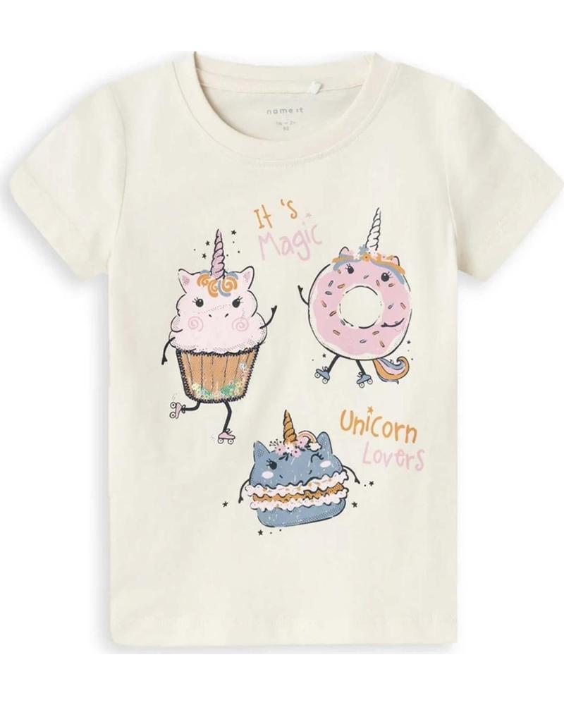 NAME IT CAMISETA DE MANGA CORTA PARA NIÑAS NAME IT CON ESTAMPADO DE UNICORNIOS BLANCO