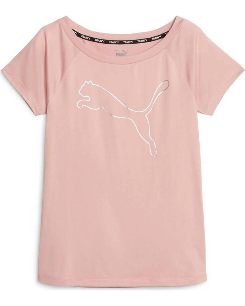 PUMA CAMISETA PUMA ESSENTIALS LOGO MANGA CORTA MUJER ROSA ROSA