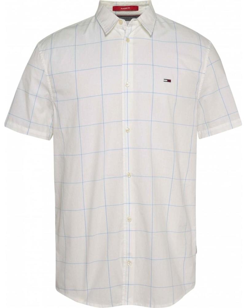 TOMMY JEANS CAMISA DE MANGA CORTA A CUADROS TOMMY JEANS PARA HOMBRE BLANCO