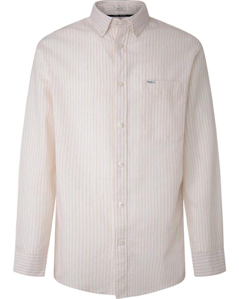 PEPE JEANS PEPE JEANS CAMISA DE LINO PARA HOMBRE BEIGE BEIGE