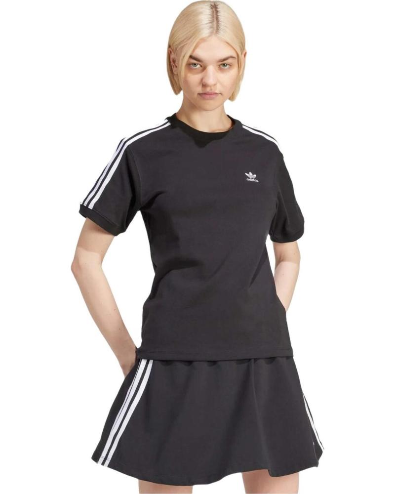 ADIDAS CAMISETA ADIDAS ESSENTIALS 3 FRANJAS MANGA CORTA MUJER NEGRO NEGRO