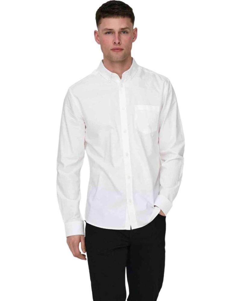 ONLY CAMISA DE MANGA LARGA ONLY SONS PARA HOMBRE BLANCO