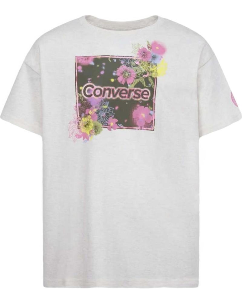 CONVERSE CAMISETA CONVERSE DE MANGA CORTA CON ESTAMPADO FLORAL PARA NIÑA BLANCO