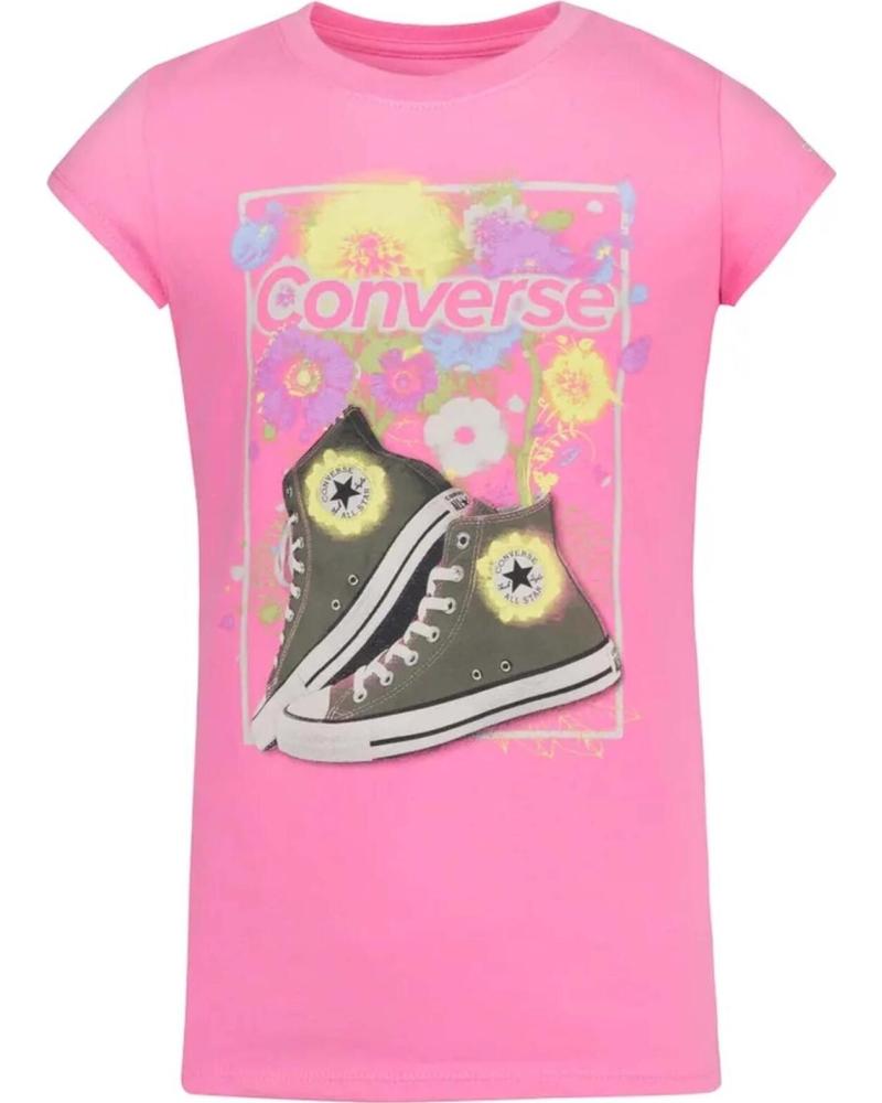 CONVERSE CAMISETA CONVERSE DE MANGA CORTA PARA NIÑA ROSA