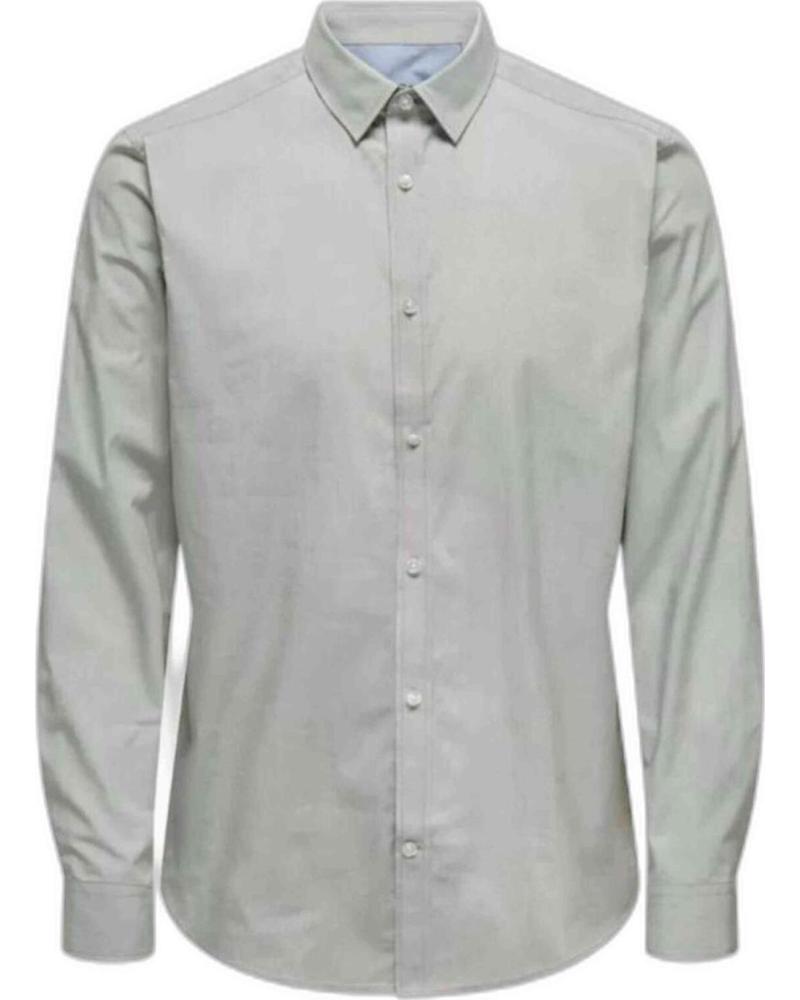 ONLY CAMISA DE MANGA LARGA PARA HOMBRE ONLY SONS GRIS