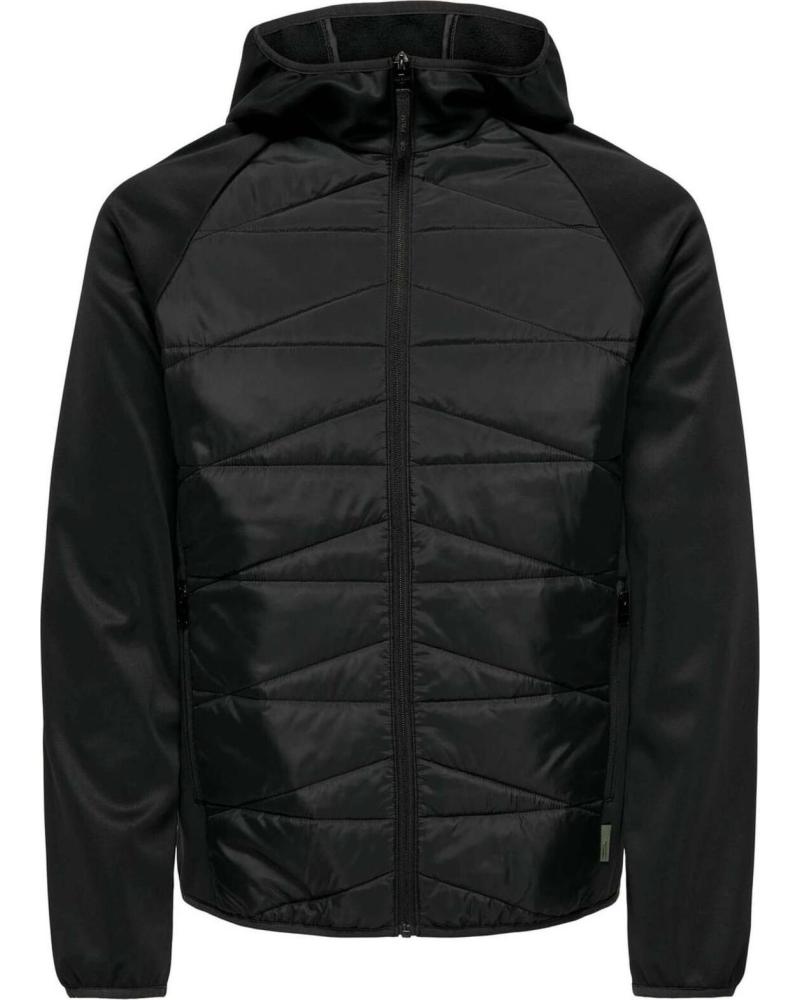 ONLY CHAQUETA ACOLCHADA CON CAPUCHA ONLY SONS PARA HOMBRE NEGRO