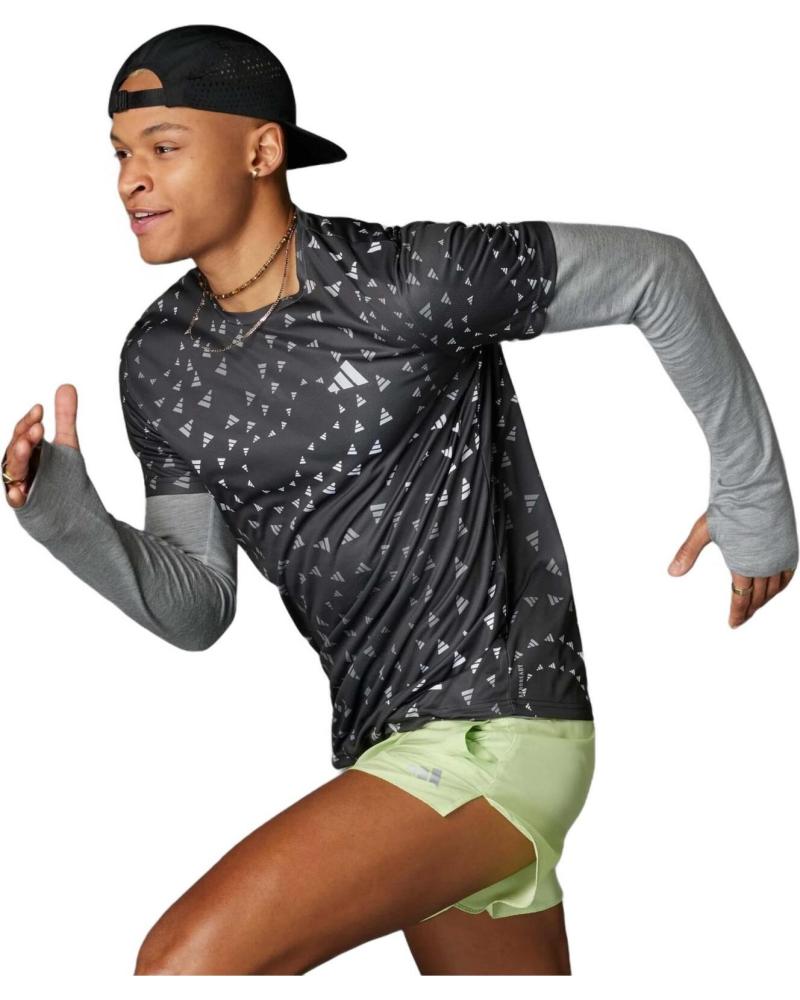 ADIDAS CAMISETA ADIDAS RUN IT GRÁFICA DE MANGA CORTA PARA HOMBRE GRIS