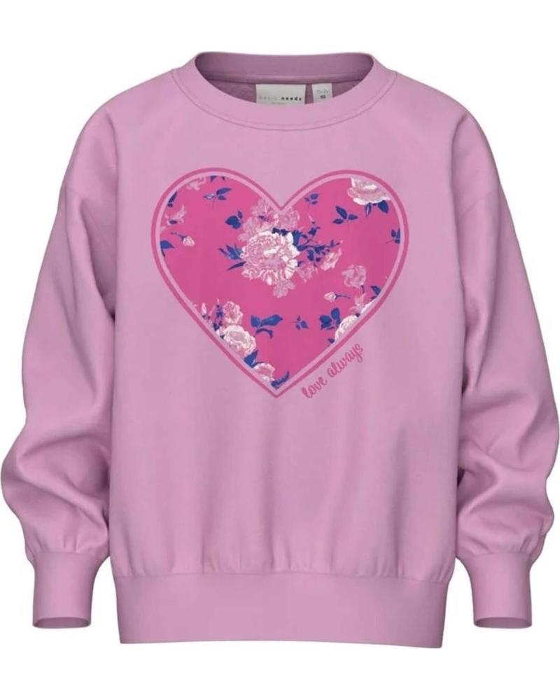 NAME IT SUDADERA NAME IT PARA NIÑA CON ESTAMPADO DE CORAZÓN ROSA