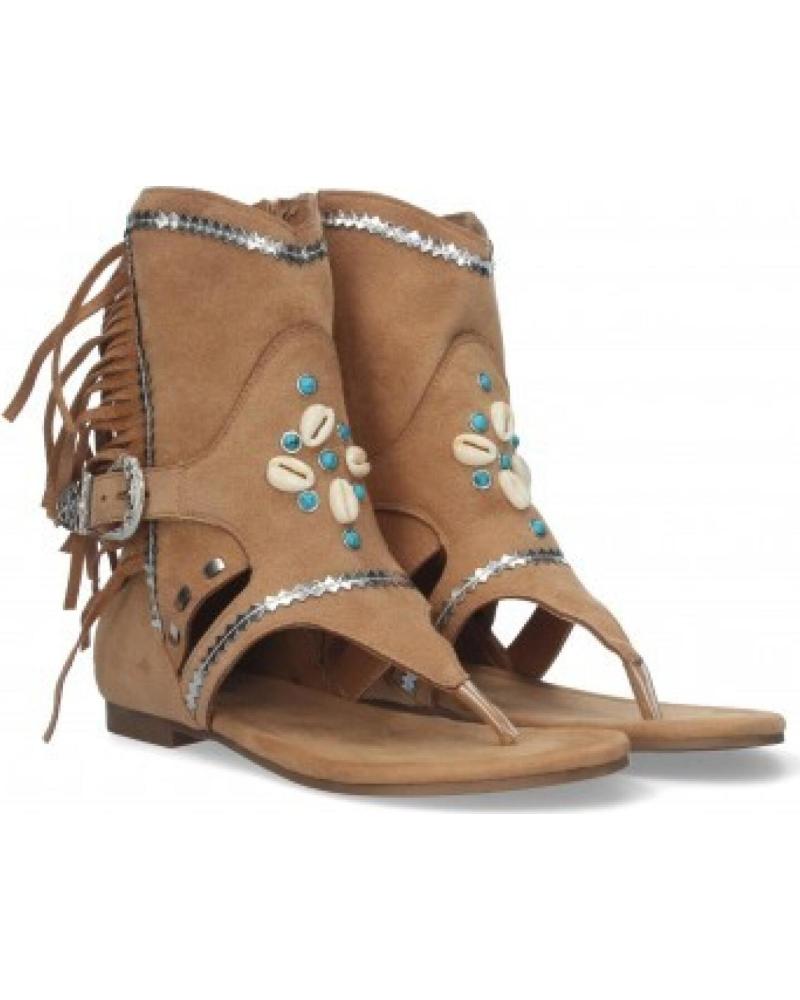 SPORT3PUNTO0 SANDALIAS PLANAS ESTILO BOHO CON FLECOS Y ABALORIOS VARIOS COLORES