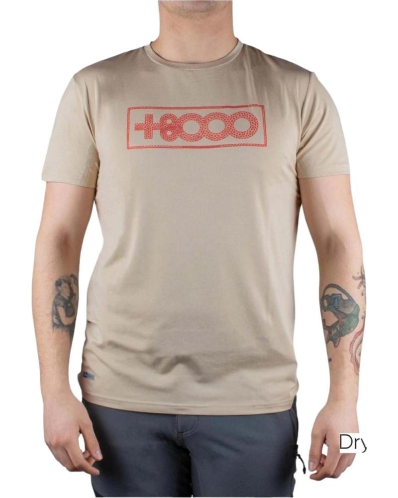 8000 CAMISETA DE MANGA CORTA CON LOGO PARA HOMBRE BEIGE