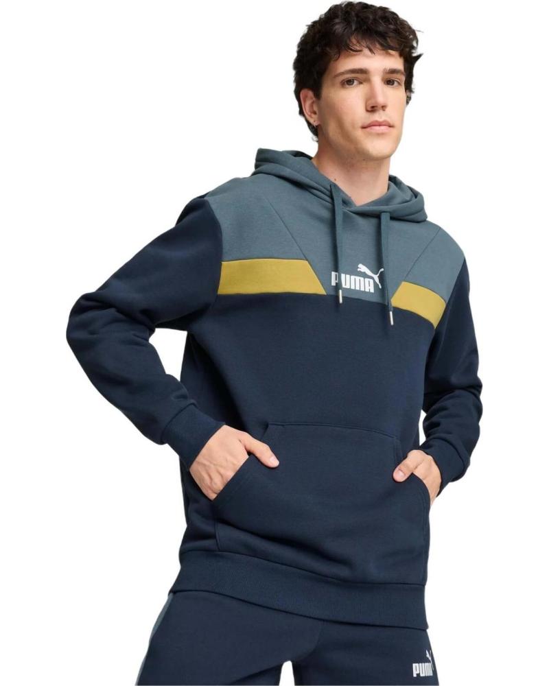 PUMA SUDADERA CON CAPUCHA PUMA BLOCK COLOR PARA HOMBRE AZUL