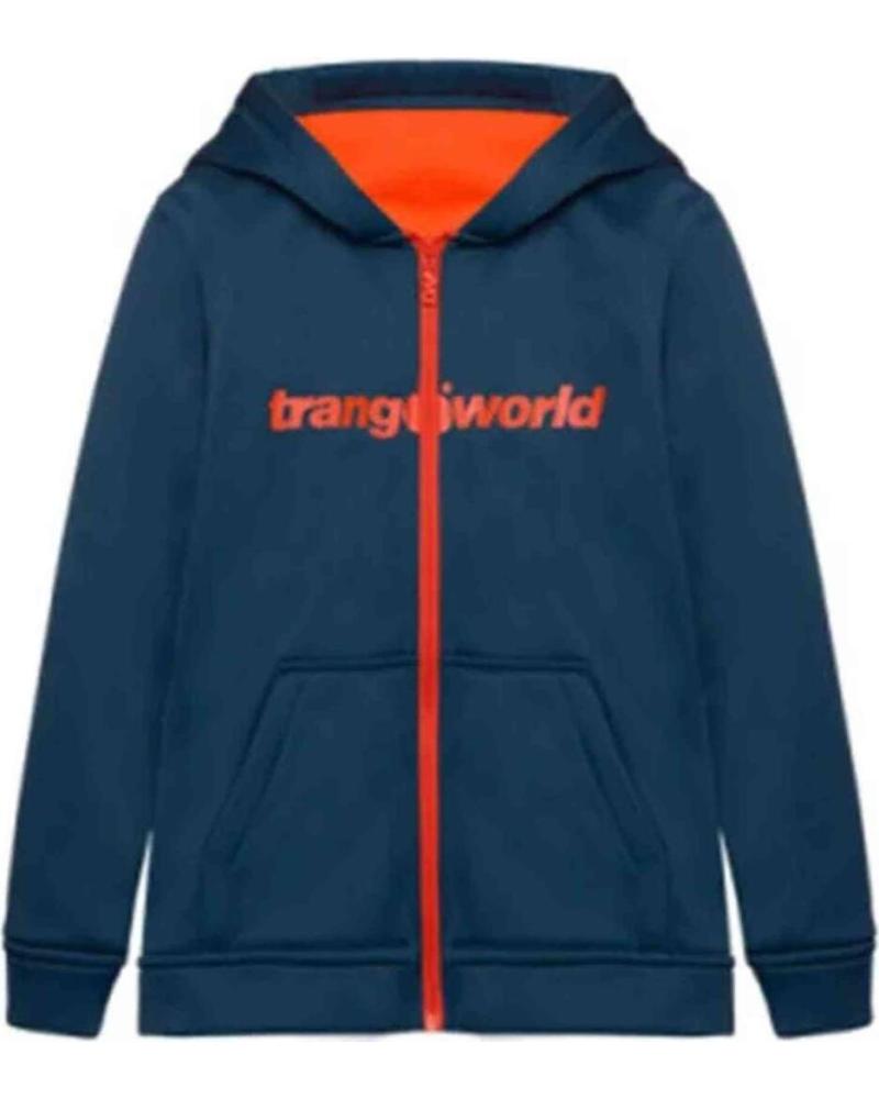 TRANGOWORLD CHAQUETA CON CREMALLERA Y CAPUCHA LOGOTIPO CONTRASTADO AZUL