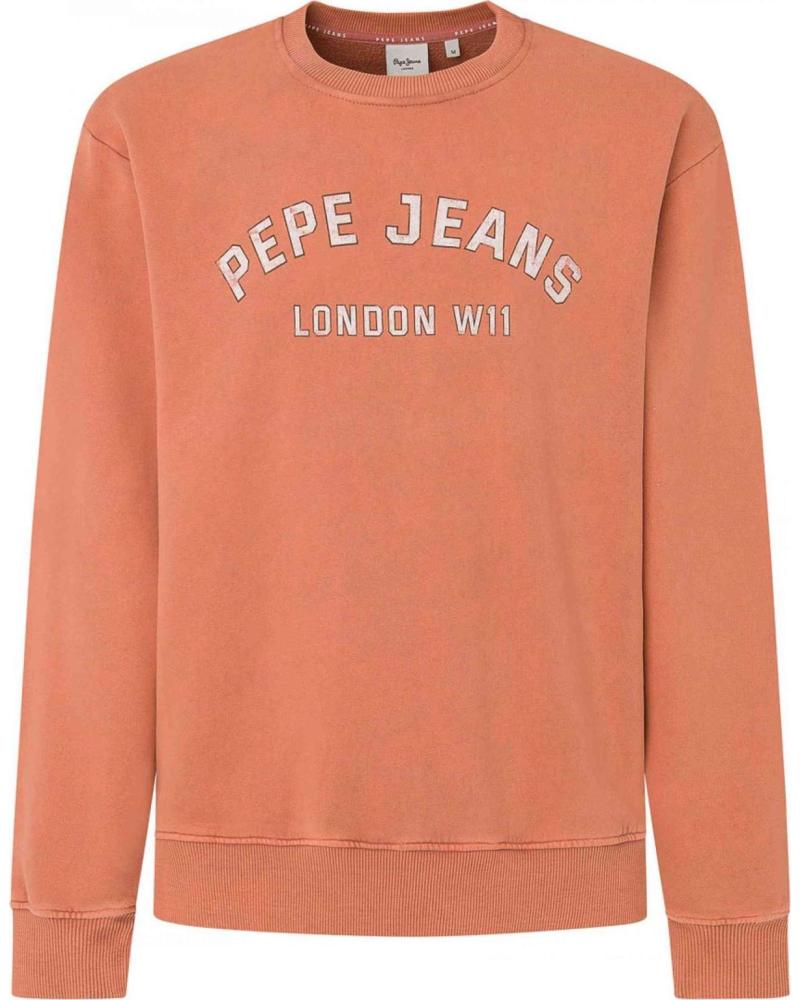 PEPE JEANS SUDADERA PEPE JEANS CON LOGO ARQUEADO PARA HOMBRE NARANJA