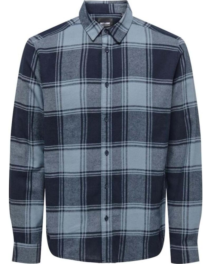 ONLY CAMISA DE FRANELA A CUADROS ONLY & SONS PARA HOMBRE AZUL