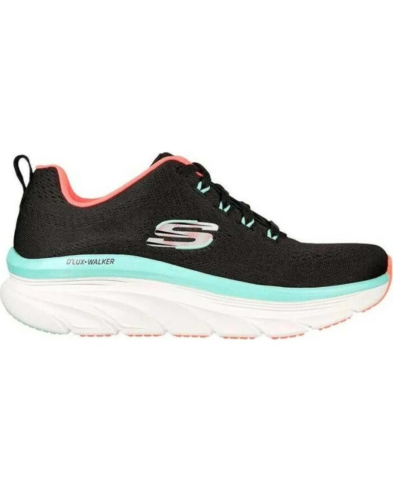 SKECHERS ZAPATILLAS SKECHERS GO WALK PARA MUJER EN NEGRO Y CORAL NEGRO