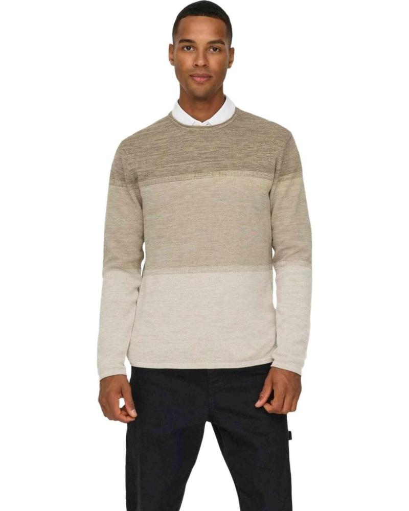 ONLY JERSEY DE PUNTO ONLY SONS PARA HOMBRE, COLOR BEIGE BEIGE