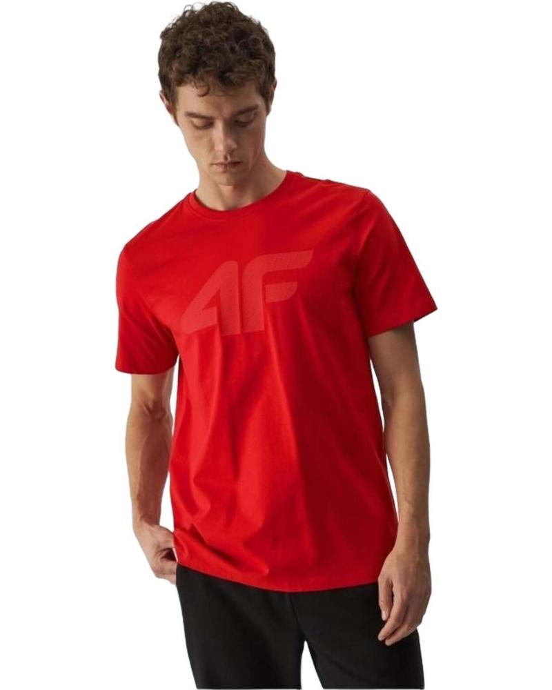4F CAMISETA TÉCNICA DE MANGA CORTA CON LOGO 4F ROJO