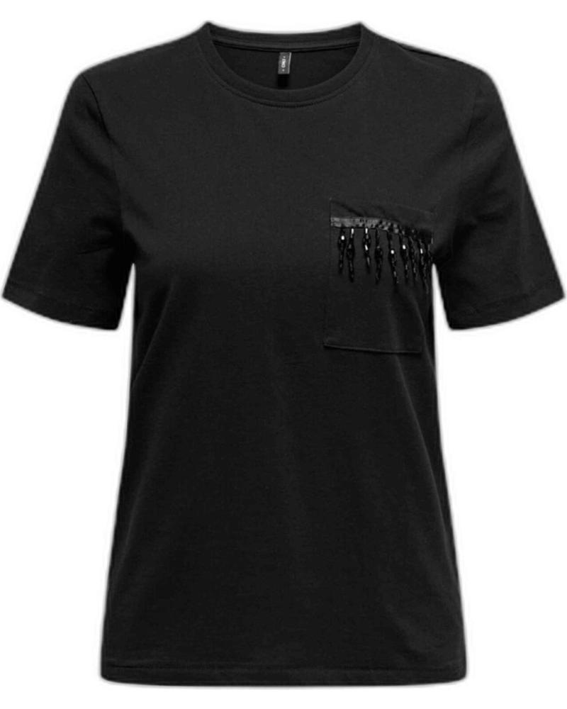 ONLY CAMISETA NEGRA DE MANGA CORTA CON ESTAMPADO PARA MUJER NEGRO