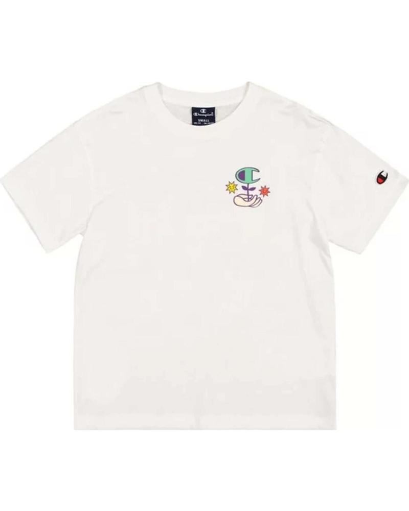 CHAMPION CAMISETA CHAMPION DE MANGA CORTA UNISEX PARA NIÑOS BLANCO