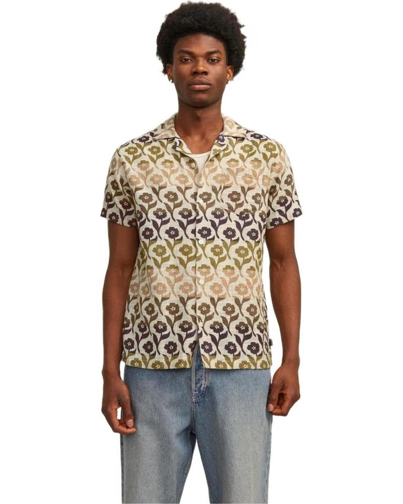 JACK AND JONES CAMISA JACK & JONES DE MANGA CORTA CON ESTAMPADO FLORAL PARA HOMBRE MARRON