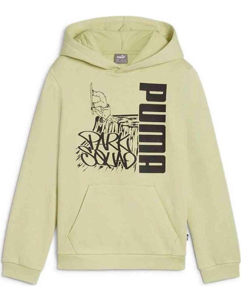 PUMA SUDADERA CON CAPUCHA PUMA ESS MID90S HOODIE F PARA NIÑO, VERDE VERDE