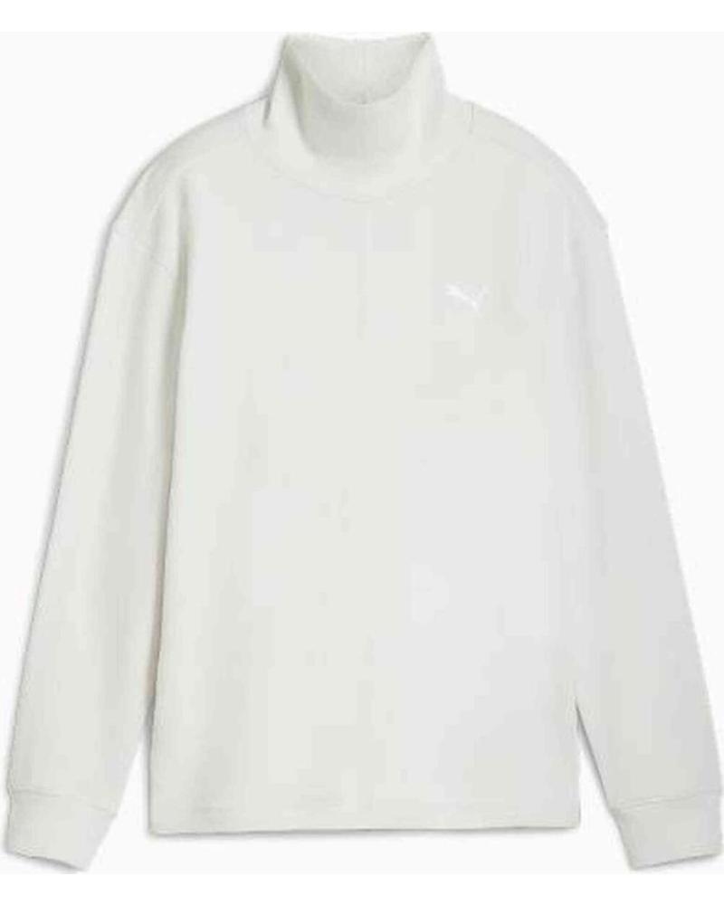 PUMA SUDADERA PUMA DE CUELLO ALTO PARA MUJER EN BLANCO BLANCO