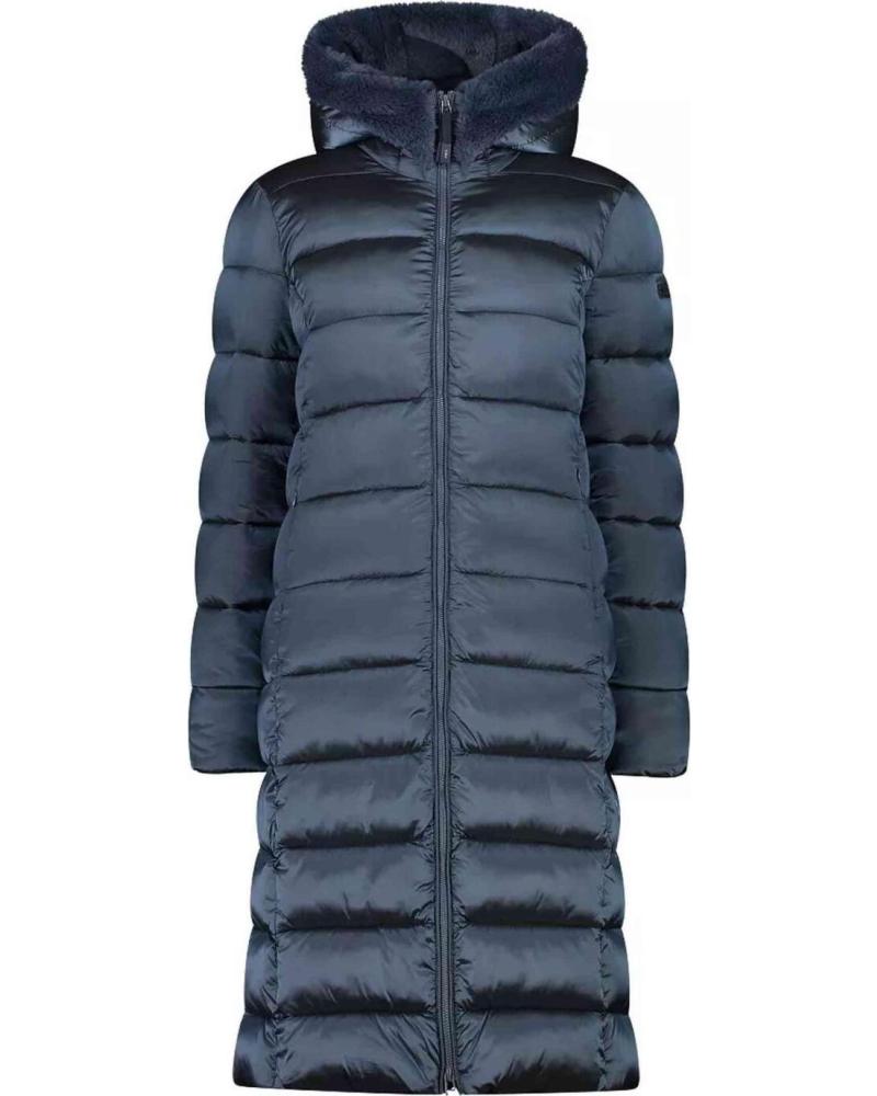 CMP CAMPAGNOLO CHAQUETA ACOLCHADA LARGA CON CAPUCHA AZUL