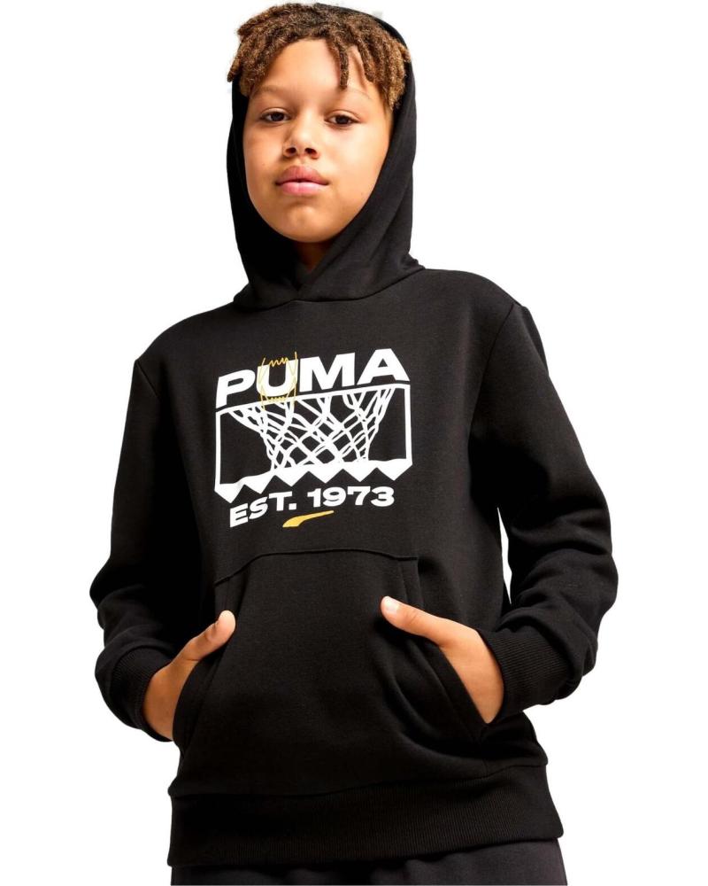 PUMA SUDADERA CON CAPUCHA BASKETBALL EST 1973 NEGRO