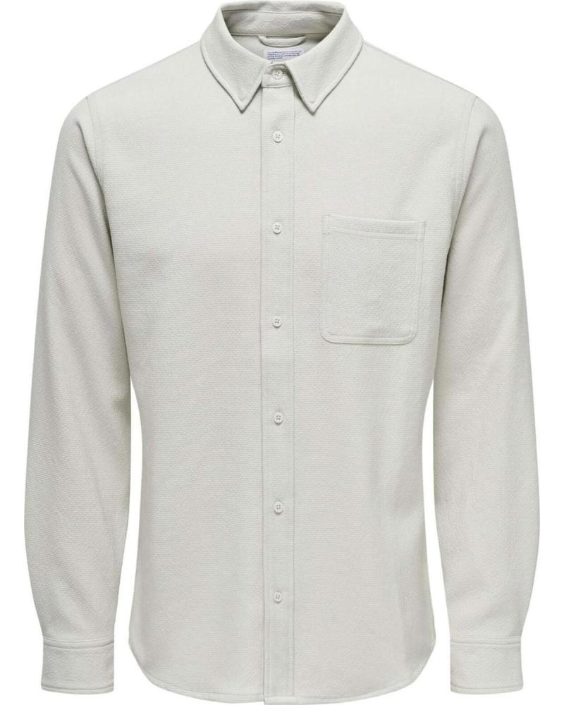 ONLY CAMISA DE MANGA LARGA DE PANA PARA HOMBRE ONLY SONS BEIGE BEIGE