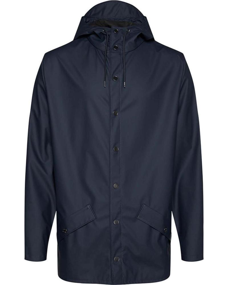 RAINS CHAQUETA RAINS IMPERMEABLE PARA MUJER, AZUL MARINO AZUL