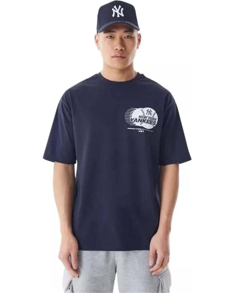 NEW ERA CAMISETA DE BÉISBOL NEW ERA PARA HOMBRE, AZUL MARINO AZUL