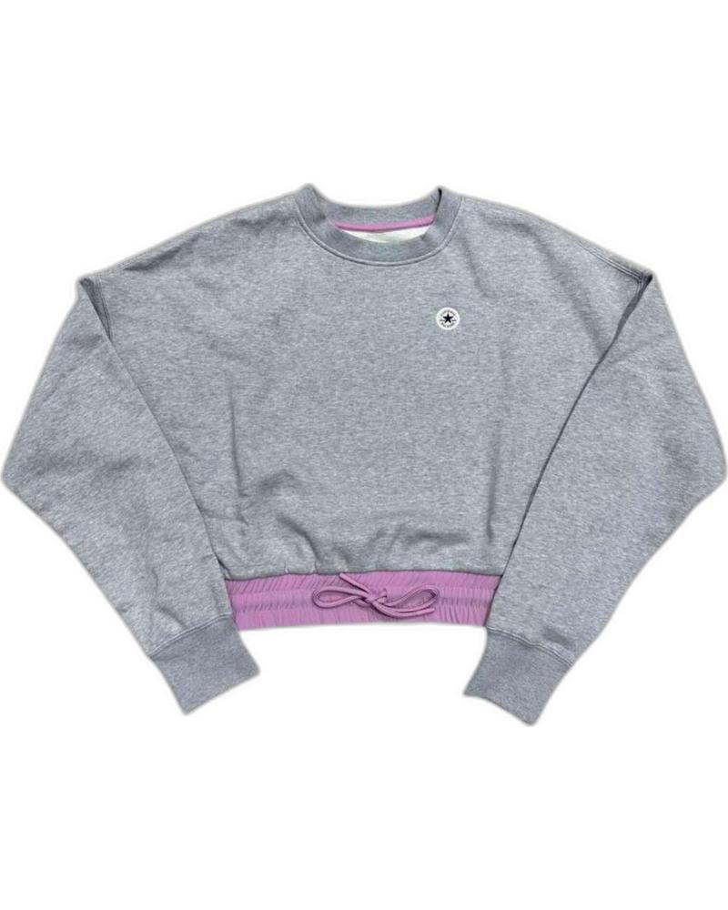 CONVERSE SUDADERA CONVERSE CROP PARA MUJER GRIS GRIS