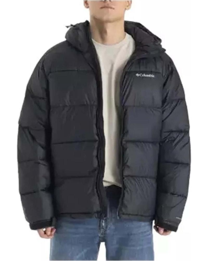 COLUMBIA CHAQUETA ACOLCHADA CON CAPUCHA NEGRO