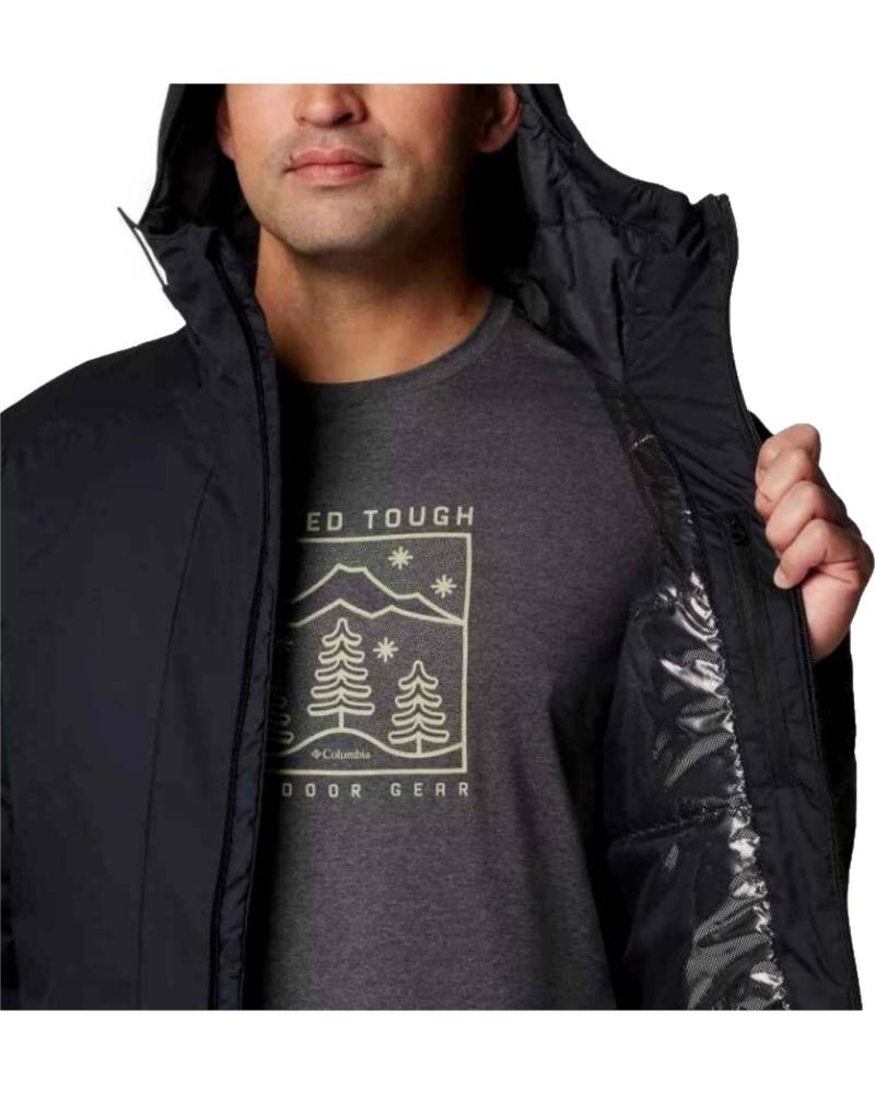 COLUMBIA CHAQUETA TÉCNICA IMPERMEABLE CON CAPUCHA NEGRO