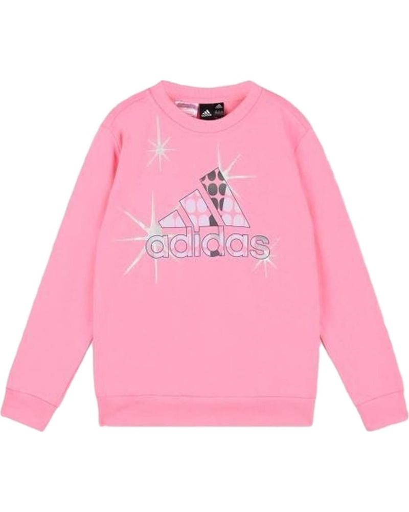 ADIDAS SUDADERA ADIDAS G D SWEAT JUNIOR ROSA CON LOGO BRILLANTE ROSA